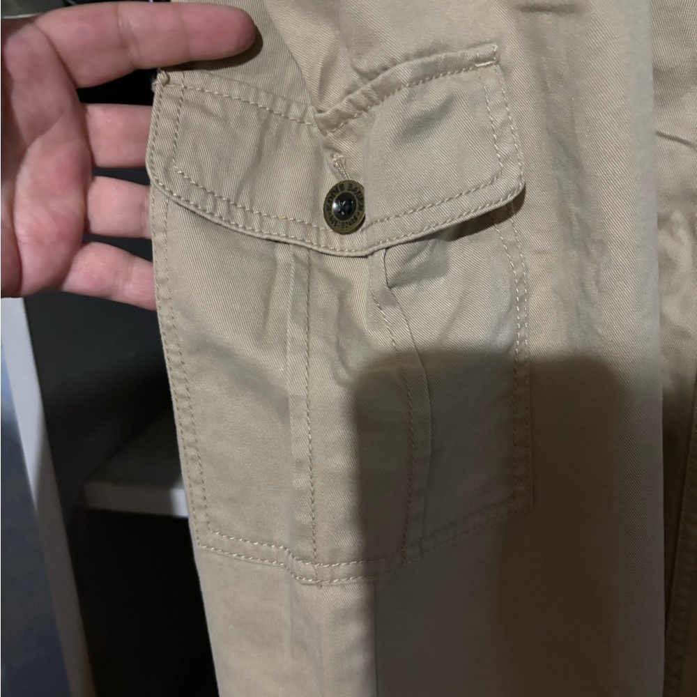 Vintage Eddie Bauer 2pc skirt and jacket set tan size 12 safari style - Picture 8 of 15